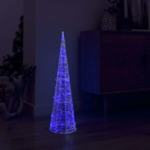 U24 akrila gaismas piramīda, LED gaisma, konuss, zils 90 cm