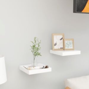 U24 sienas plaukti, 2 gab, ozols un balts, 23 x 23,5 x 3,8 cm MDF