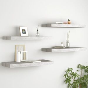 326599 U24 sienas plaukti, 4gab, betona pelēks, 60 x 23,5 x 3,8 cm MDF