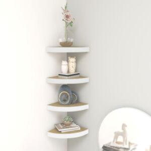 Pood24 nurgariiulid 4 tk, tamm ja valge, 35 x 35 x 3,8 MDF