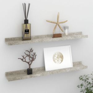 Pood24 seinariiulid, 2 tk, betoonhall, 60 x 9 x 3 cm