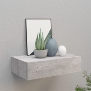 Полка для магазина с ящиком24, серый бетон 40 x 23,5 x 10 см МДФ