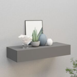 Полка для магазина с ящиком24, серая, 60 x 23,5 x 10 см, МДФ