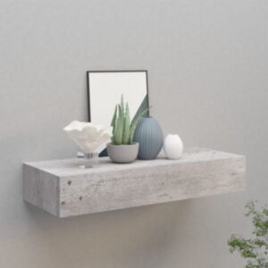 Veikala sienas plaukts ar atvilktnēm24, betona pelēks, 60x23,5x10cm, MDF
