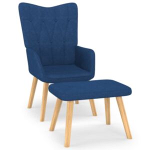 U24 atpūtas krēsls ar krēslu, zils, audums