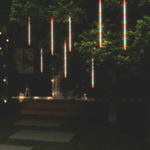 U24 meteoru gaismeklis, 8gab, 50 cm, krāsains, 288 LED, istaba / pagalms