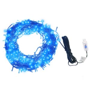 U24 gaismas ķēde ar 400 LED, zila, 40 m, 8 gaismas efekti, IP44