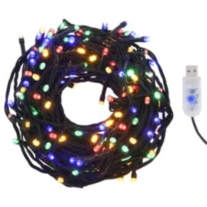 U24 gaismas ķēde ar 400 LED, krāsaina, 40 m, 8 gaismas efekti, IP44