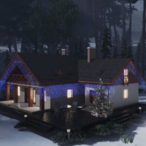 U24 LED gaismas aizkars, 100 m, 400 LED, zils, 8 funkcijas