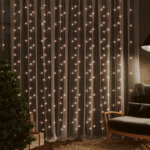 U24 LED aizkars, 3x3 m, 300 LED, silti balts, 8 funkcijas
