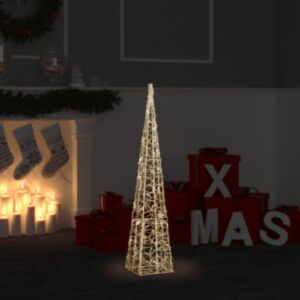 U24 akrila dekoratīvais gaismas konuss, LED gaisma, silti balts, 90 cm