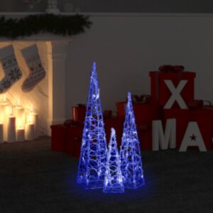 U24 akrila LED gaismas konusa komplekts, zils 30/45/60 cm