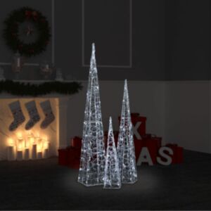 U24 akrila LED gaismas konusa komplekts, auksti balts 60/90/120 cm