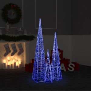 U24 akrila LED gaismas konusa komplekts, zils 60/90/120 cm