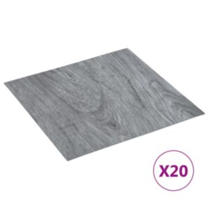 U24 pašlīmējošās grīdas flīzes 20 gab., PVC, 1,86 m², gaiši pelēkas