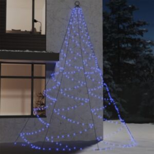 U24 siena ar metāla āķiem, 720 LED, zila, 5 m, istaba/pagalms
