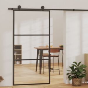 Раздвижная дверь U24, стекло и алюминий ESG, 102x205 см, черный