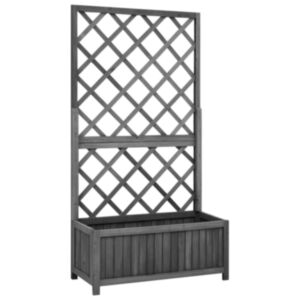 Pood24 võrega taimekast, must, 70 x 30 x 135 cm, nulupuit
