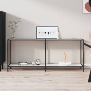 Pood24 konsoollaud, valge, 180 x 35 x 75,5 cm, karastatud klaas