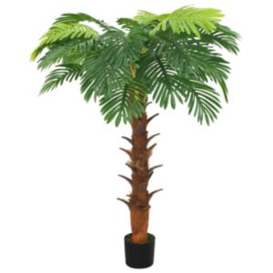 U24 mākslīgais augs, Sago palma ar puķu podu, zaļa, 160 cm