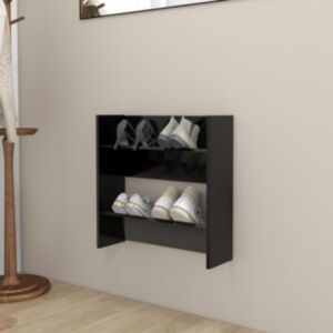 U24 sienas apavu skapis, melns, 60 x 18 x 60 cm