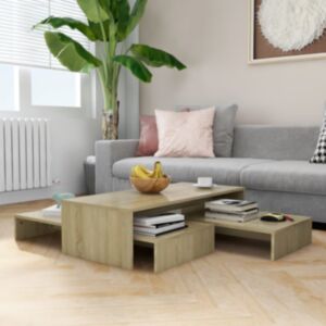 Журнальные столики U24 друг под другом, дуб Сонома, 100x100x26,5 см