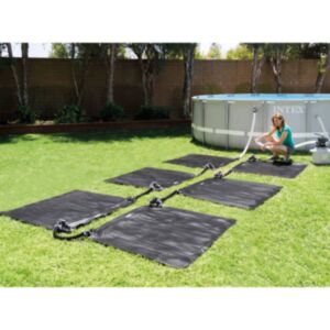 Apkures paklāji ar Intex saules bateriju 6 gab., PVC, 1,2 x 1,2 m, melni