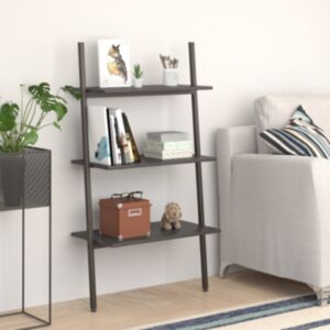 Pood24 3 riiuliga redelriiul, must, 64 x 34 x 116 cm