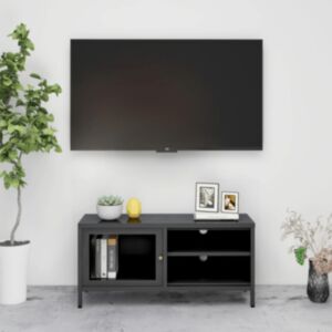 U24 TV statīvs, antracīts, 90 x 30 x 44 cm, tērauds un stikls