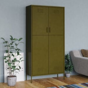 Pood24 garderoob, oliivroheline, 90 x 50 x 180 cm, teras