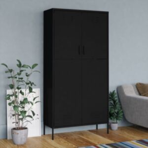 Pood24 garderoob, must, 90 x 50 x 180 cm, teras