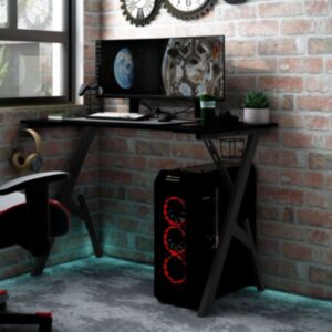 Игровой компьютерный стол U24 с Y-образными ножками, черный, 90x60x75 см