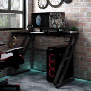 Игровой компьютерный стол U24 с ножками ZZ, черный, 90x60x75 см