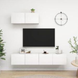 U24 TV skapji 3gab, balts, skaidu plātnes