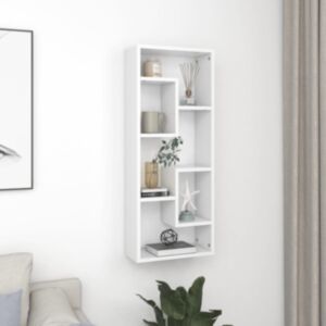 U24 sienas plaukts, balts, 36 x 16 x 90 cm, skaidu plātne