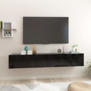 U24 sienas TV skapji 3gab, melni 60x30x30 cm