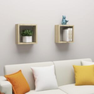U24 kubu sienas plaukti 2gab, Sonoma ozols, 30x15x30 cm