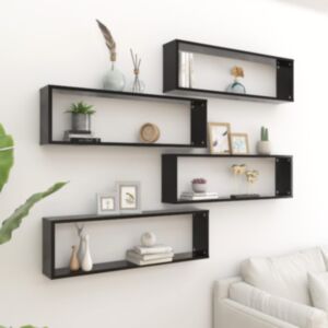 U24 kubu sienas plaukti 4gab melni 100x15x30 skaidu plātnes