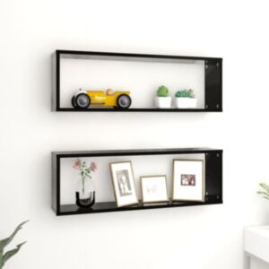U24 настенные полки в форме куба, 2 шт., Черные, 80 x 15 x 26,5 см