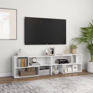 U24 TV skapis, spīdīgi balts, 149 x 30 x 52 cm, skaidu plātne