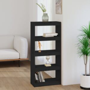 U24 книжная полка/перегородка, черный 60 x 30 x 135,5 см массив сосны