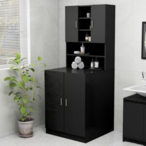 U24 Шкаф для стиральной машины, черный, 70,5 x 25,5 x 90 см