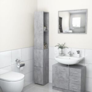 U24 vannas istabas skapis, betona halle, 25 x 25 x 170 cm, skaidu plātne