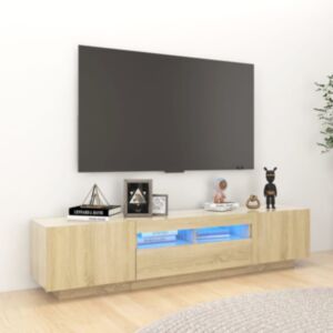 U24 TV skapis ar LED gaismām, Sonoma ozols, 180 x 35 x 40 cm