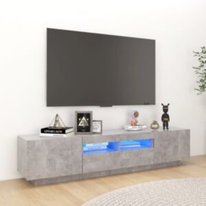 U24 TV statīvs ar LED gaismām, betona pelēks, 180 x 35 x 40 cm