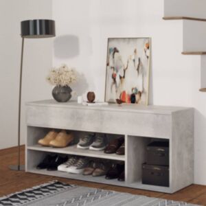 U24 скамейка для обуви, бетонный холл, 105 x 30 x 45 см, ДСП