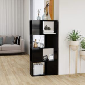 U24 книжный шкаф / перегородка, глянцевый черный, 60x24x124,5 см