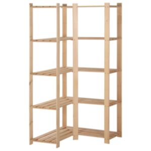 U24 5 stāvu plaukts glabāšanai, 82,5 x 82,5 x 170 cm, priedes koks