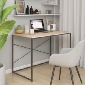 Pood24 kirjutuslaud, must ja tamm 110x60x70 cm puitlaastplaat