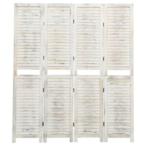 Pood24 4 paneeliga sirm, antiikvalge, 140 x 165, puit
